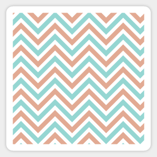 Peach Blue Chevron Multi-color Pattern Sticker